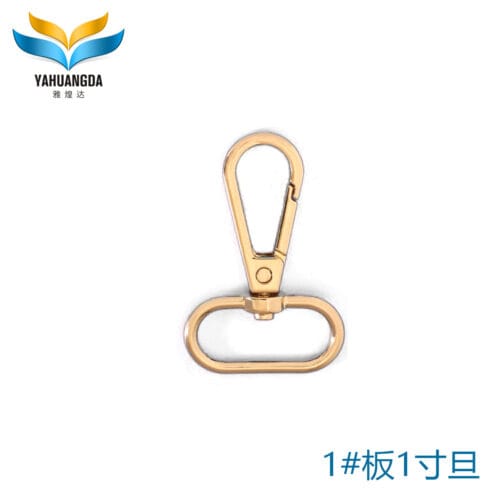 Metal hook gold plated d ring snap clips hardware for pet collar-1#板1寸旦
