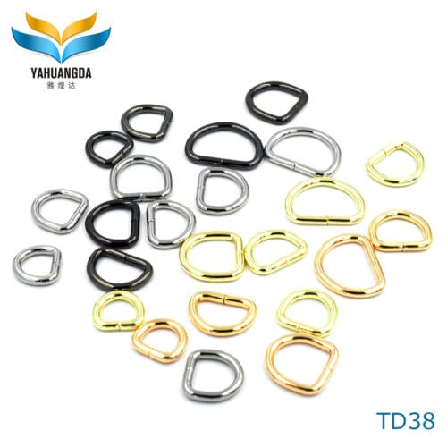 High Quality Leather Craft Accessories 25mm D Rings Colorful Adjustable Bags Metal Webbing Ring Buckle Belt Metal Fitting Parts(TD38-1x6)