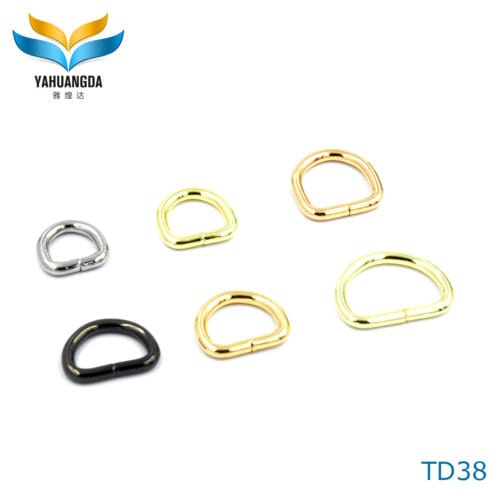 Chinese Manufacturer Fashion Design Iron Material 13mm D ring Handbag fitting Custom Bag Rings Iron D Ring (TD38-4x4)