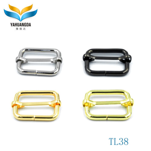 Factory Sizes Metal Accessories Slider Rectangular Sliver Square Adjustable Adjuster Buckle For Bags Slider Buckle Adjuster(TL38-1x1)