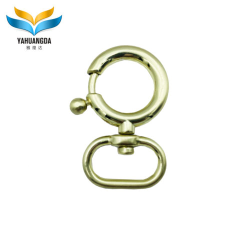 Custom Gold Nickel Silver O Ring Round Metal Spring Ring Swivel Clasp Keychain Snap Hook Dog Collar Y5608