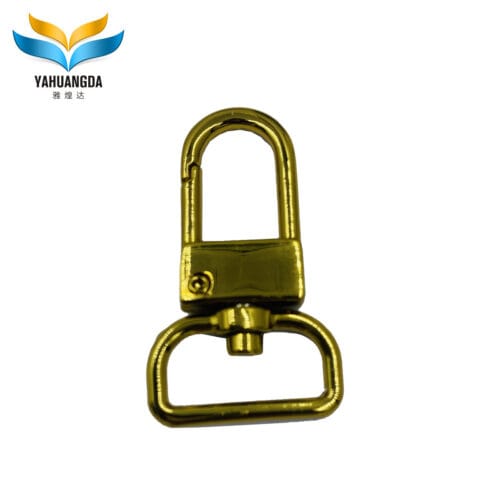 New Fashion Lock Style Zinc Alloy Carabiner Safety Buckle Small Bag Swivel Metal Spring Snap Hook For Handbags Y6028