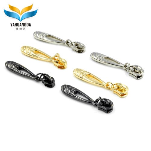 Zinc Alloy Metal Zip Puller Zipper Slider Brand Logo Custom Bag Zipper Head Puller Zipper
